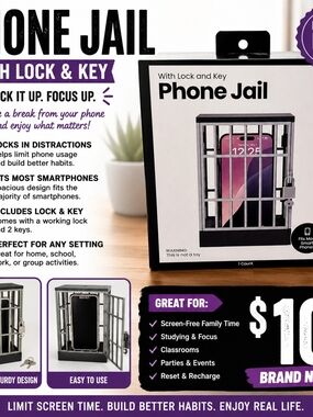 Phone Jail Lock & Key Holster - Black